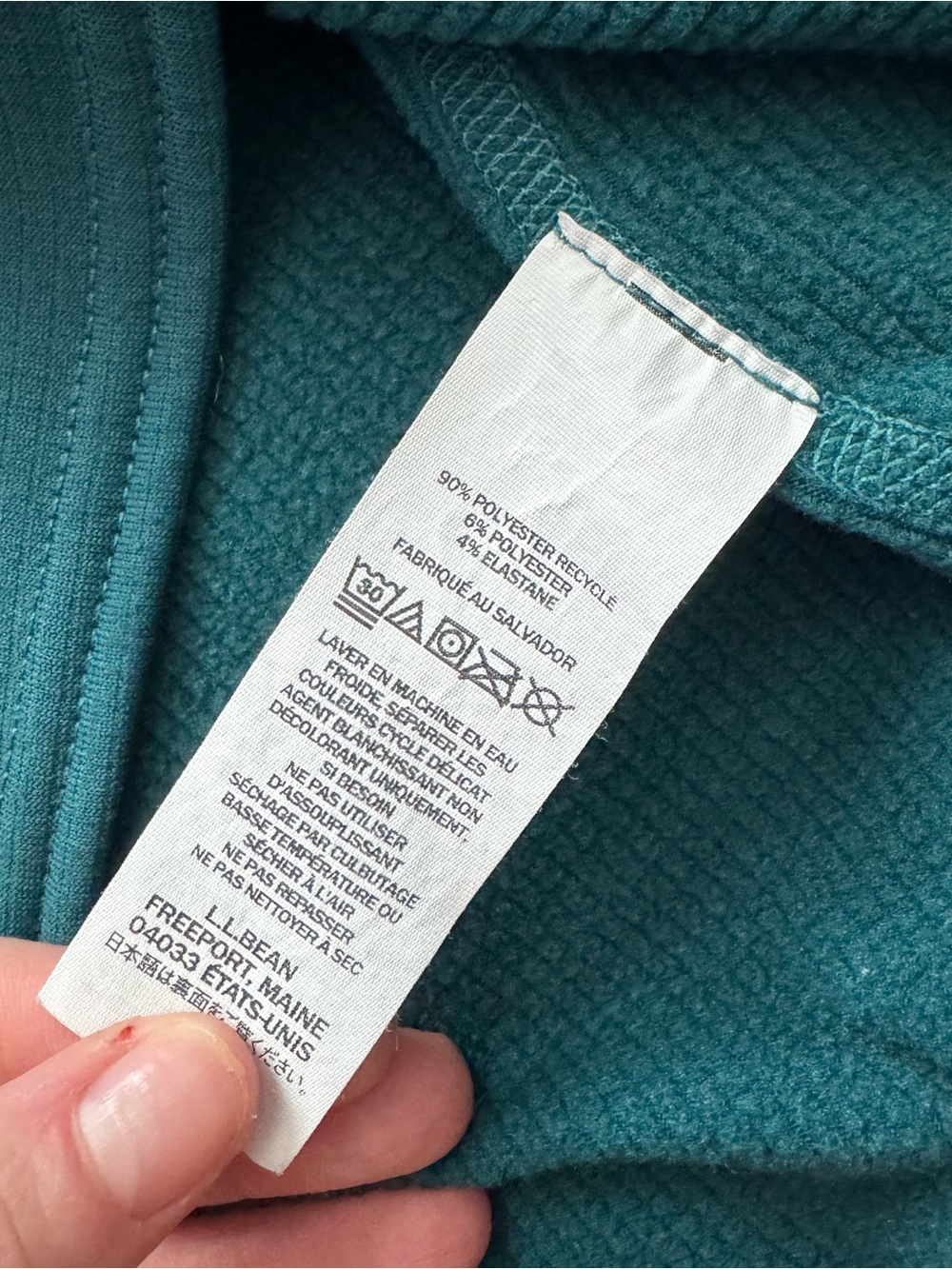 L.L. Bean Women's Teal Hooded Pullover - Picture 4 of 5
